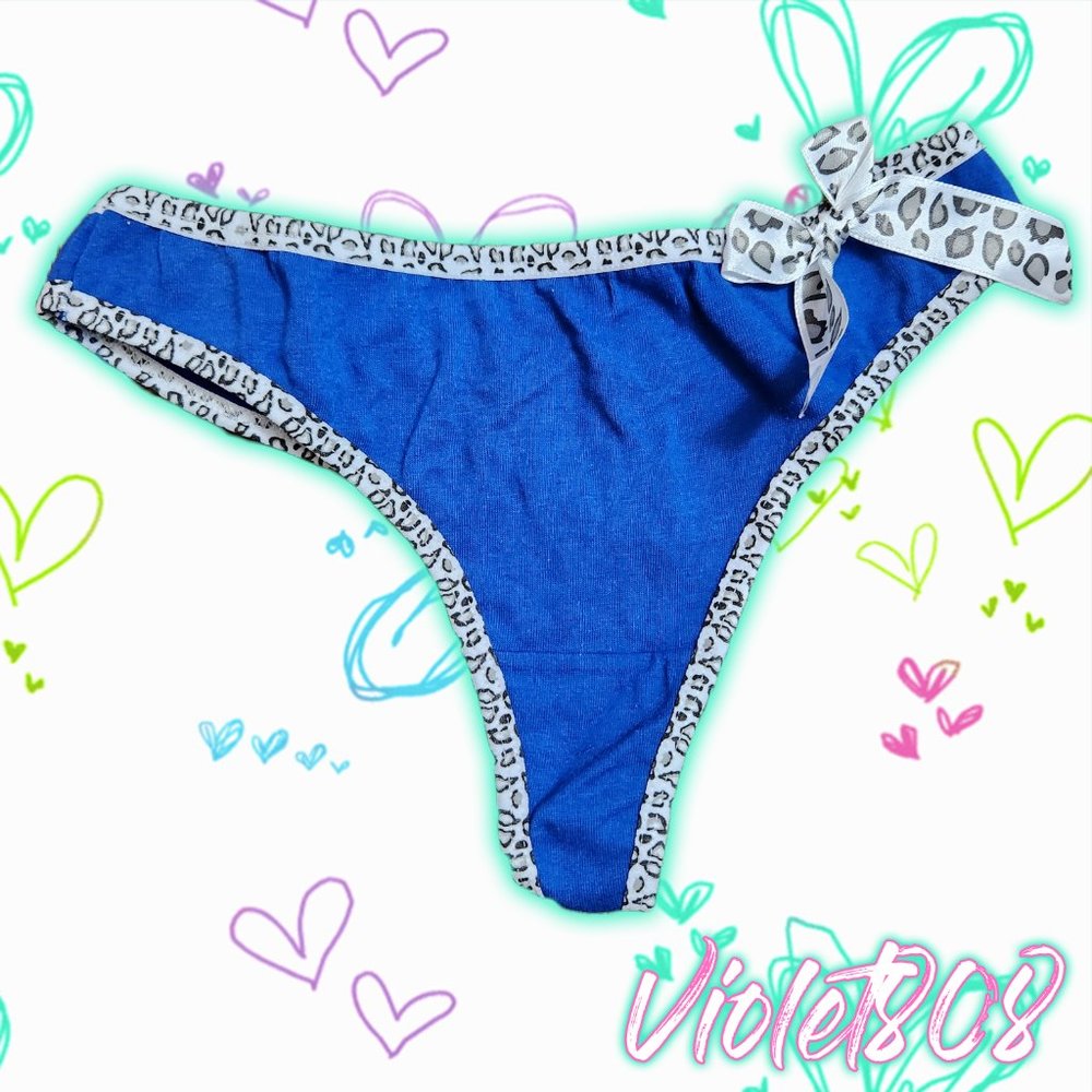 [M] Dark Blue Leopard Print G-String Thong